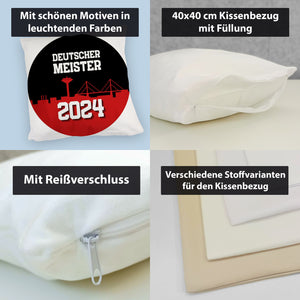 Leverkusen Kissen mit Spruch Deutscher Meister 2024