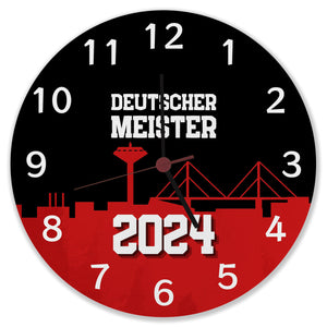 Leverkusen Wanduhr mit Spruch Deutscher Meister 2024