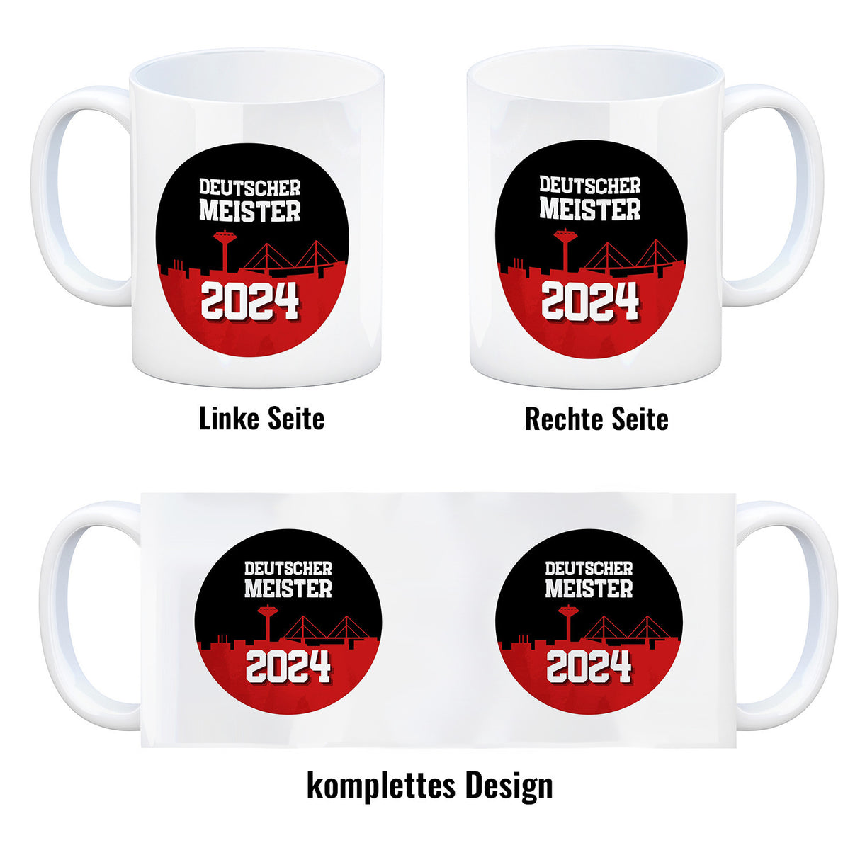 Leverkusen Kaffeebecher mit Spruch Deutscher Meister 2024