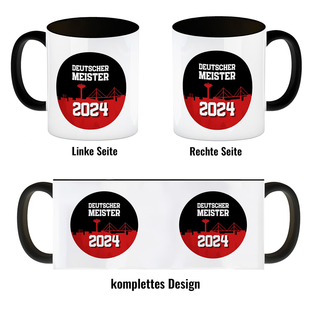 Leverkusen Kaffeebecher mit Spruch Deutscher Meister 2024