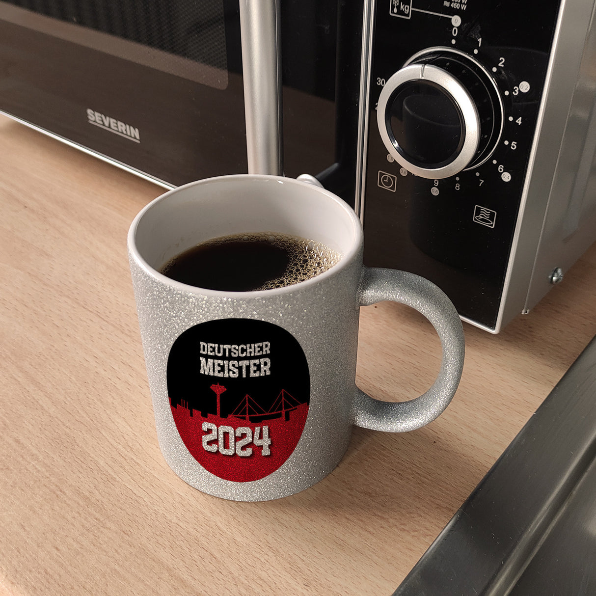 Leverkusen Kaffeebecher mit Spruch Deutscher Meister 2024