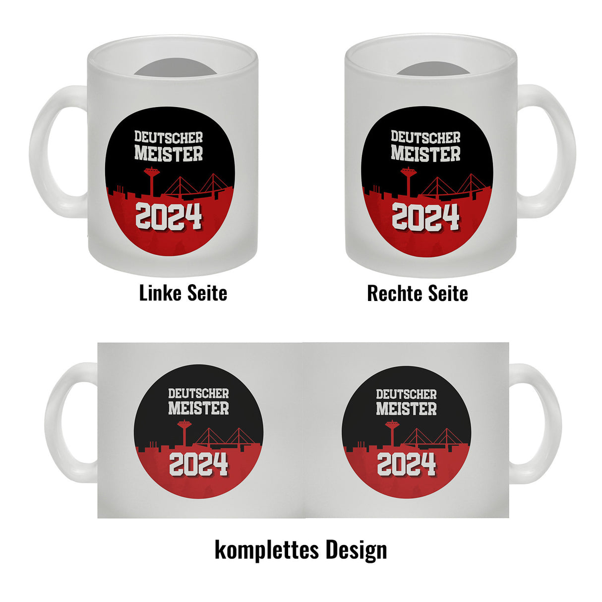 Leverkusen Kaffeebecher mit Spruch Deutscher Meister 2024