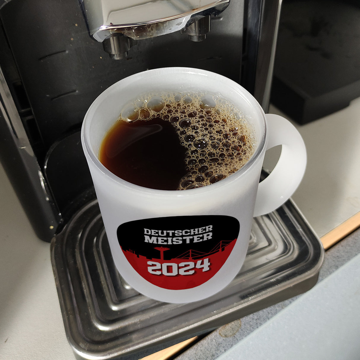 Leverkusen Kaffeebecher mit Spruch Deutscher Meister 2024