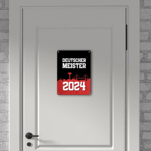 Leverkusen Metallschild in 15x20 cm mit Spruch Deutscher Meister 2024