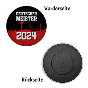 Leverkusen Magnet rund mit Spruch Deutscher Meister 2024