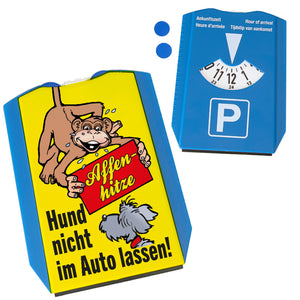 Affe Parkscheibe mit Spruch Affenhitze Hund nicht im Auto lassen