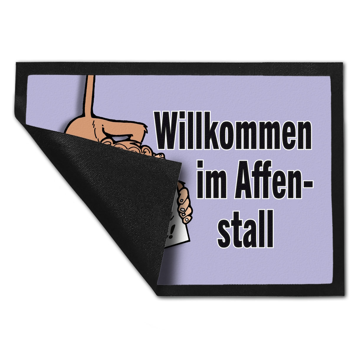 Affe Fußmatte in 35x50 cm mit Spruch Willkommen im Affenstall