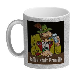 Alkoholtester Kaffeebecher mit Spruch Kaffee statt Promille