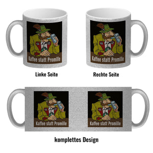 Alkoholtester Kaffeebecher mit Spruch Kaffee statt Promille