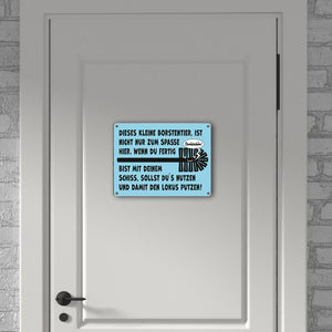 Toiletenbürste Metallschild in 15x20 cm mit Spruch Nutze Bürste nach dem Geschäft