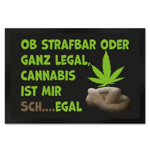Cannabis-Blatt Fußmatte in 35x50 cm mit Spruch Legal oder nicht Cannabis egal