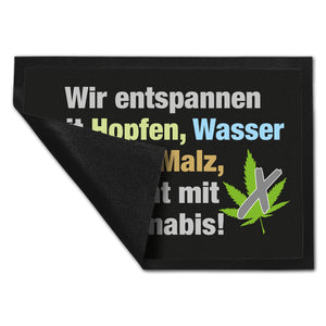 Bier statt Cannabis Fußmatte in 35x50 cm mit Spruch Entspannung mit Bier nicht Cannabis