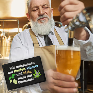 Bier statt Cannabis Fußmatte in 35x50 cm mit Spruch Entspannung mit Bier nicht Cannabis