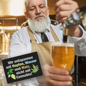 Bier statt Cannabis Fußmatte in 35x50 cm ohne Rand mit Spruch Entspannung mit Bier nicht Cannabis