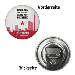 Stuttgart Europapokal Magnet rund mit Spruch Stuttgart International