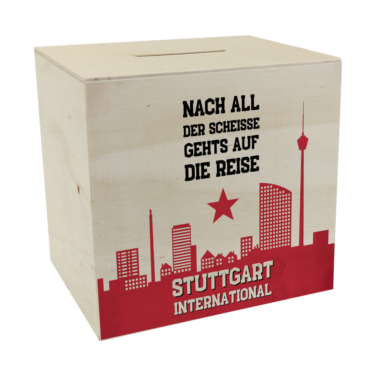 Stuttgart Europapokal Spardose mit Spruch Stuttgart International