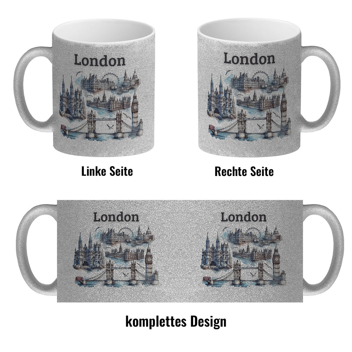 Skyline London Kaffeebecher mit Spruch London