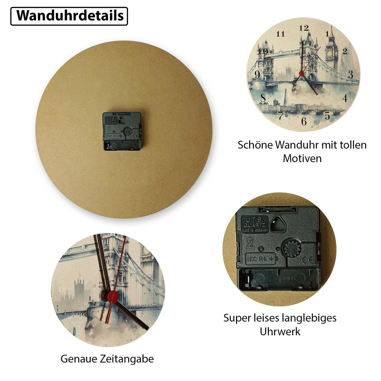 Wahrzeichen London Wanduhr