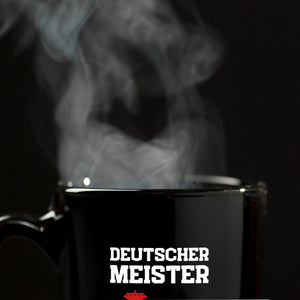 Leverkusen Tasse in Schwarz mit Spruch Deutscher Meister 2024