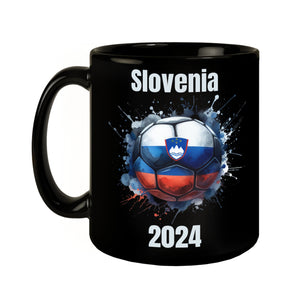 Fußball Slowenien Flagge Tasse in Schwarz