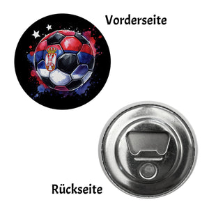 Fußball Serbien Flagge Magnet rund