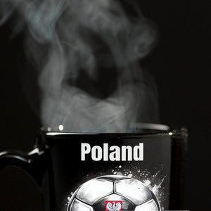 Fußball Polen Flagge Tasse in Schwarz