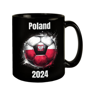 Fußball Polen Flagge Tasse in Schwarz