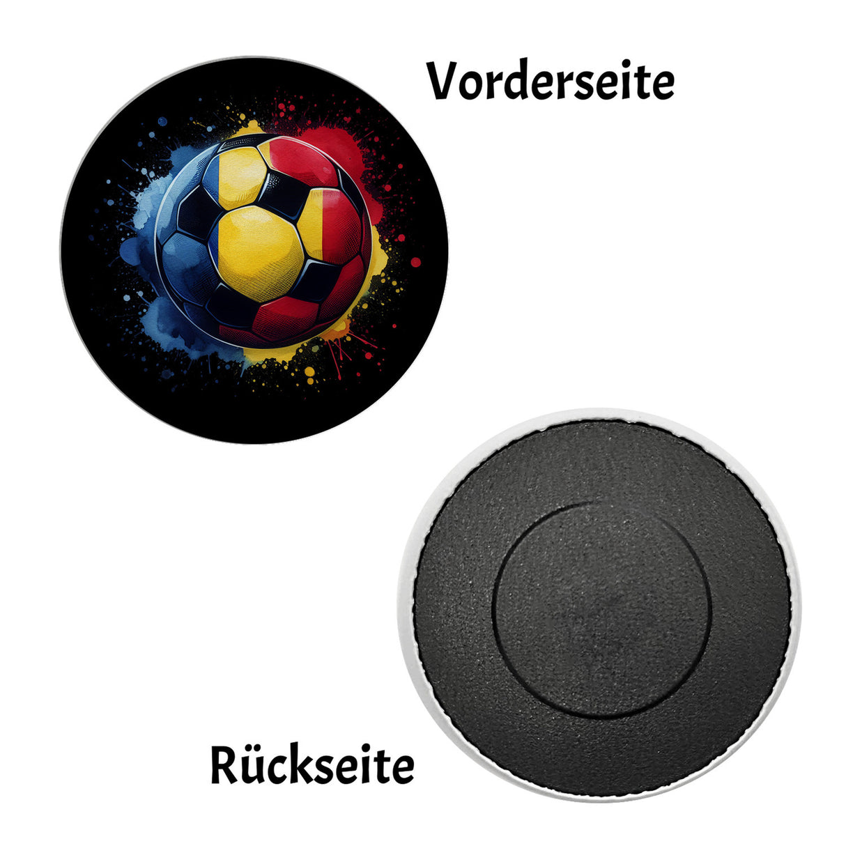Fußball Rumänien Flagge Magnet rund