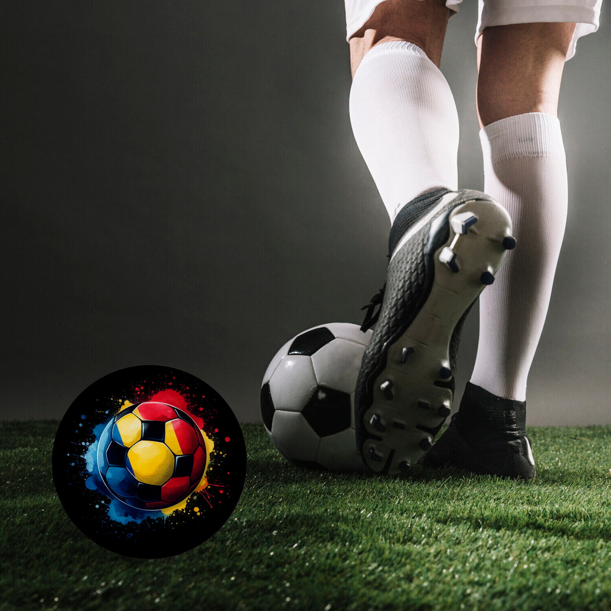 Fußball Rumänien Flagge Magnet rund