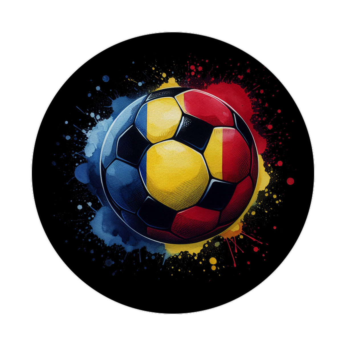 Fußball Rumänien Flagge Magnet rund