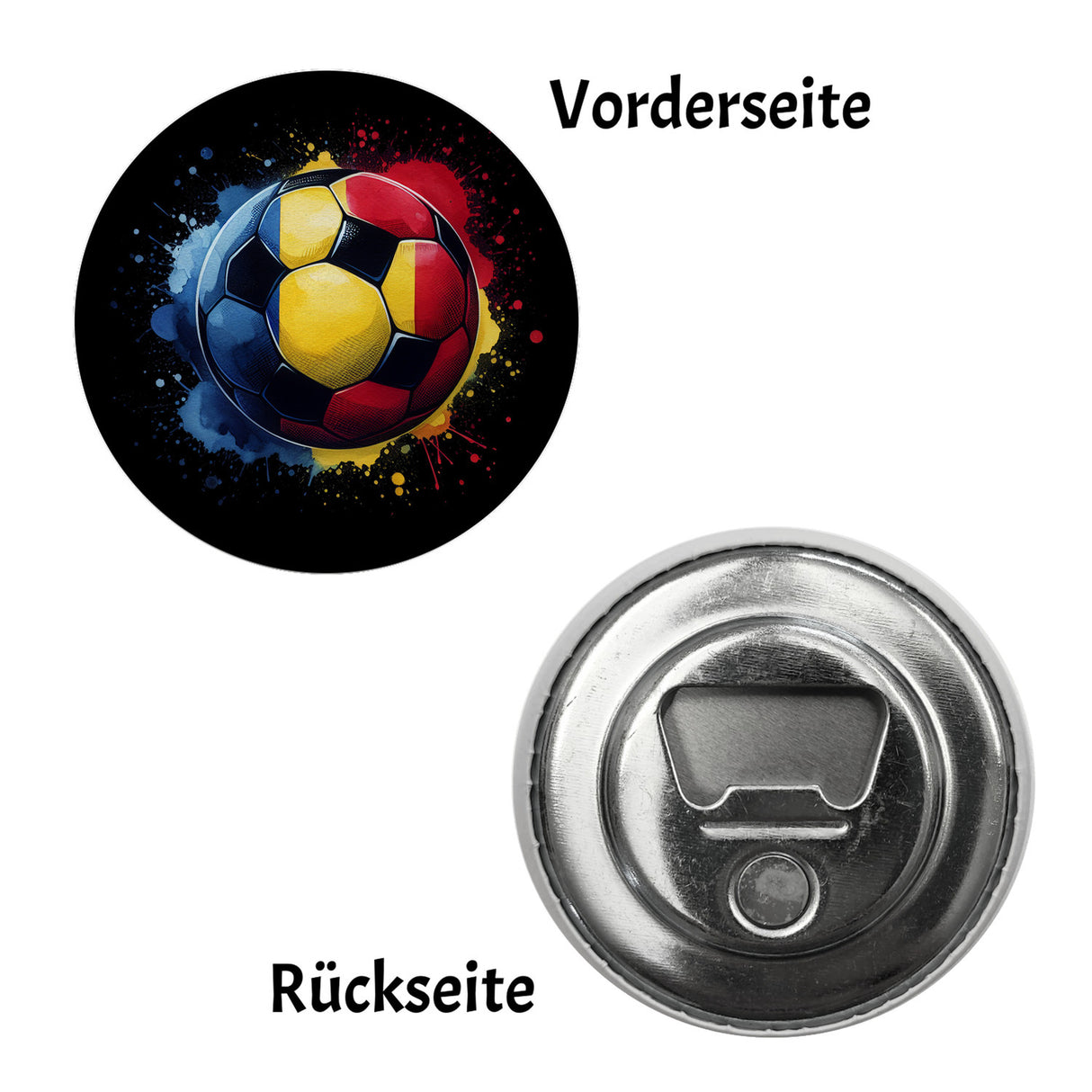 Fußball Rumänien Flagge Magnet rund