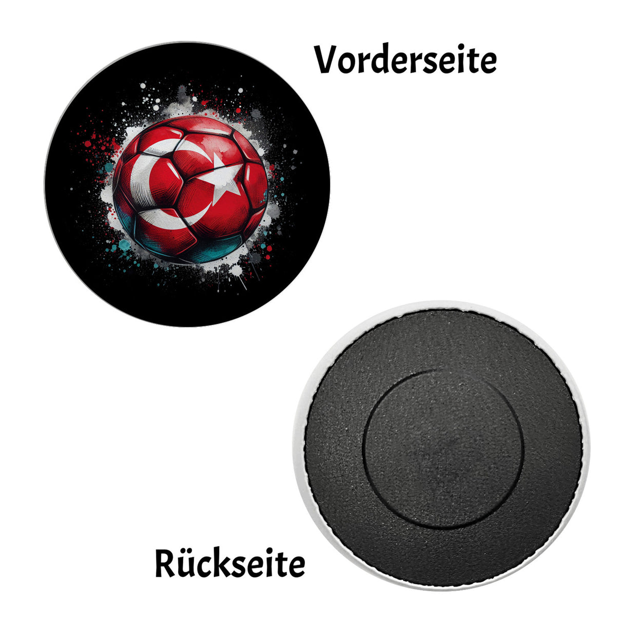 Fußball Türkei Flagge Magnet rund