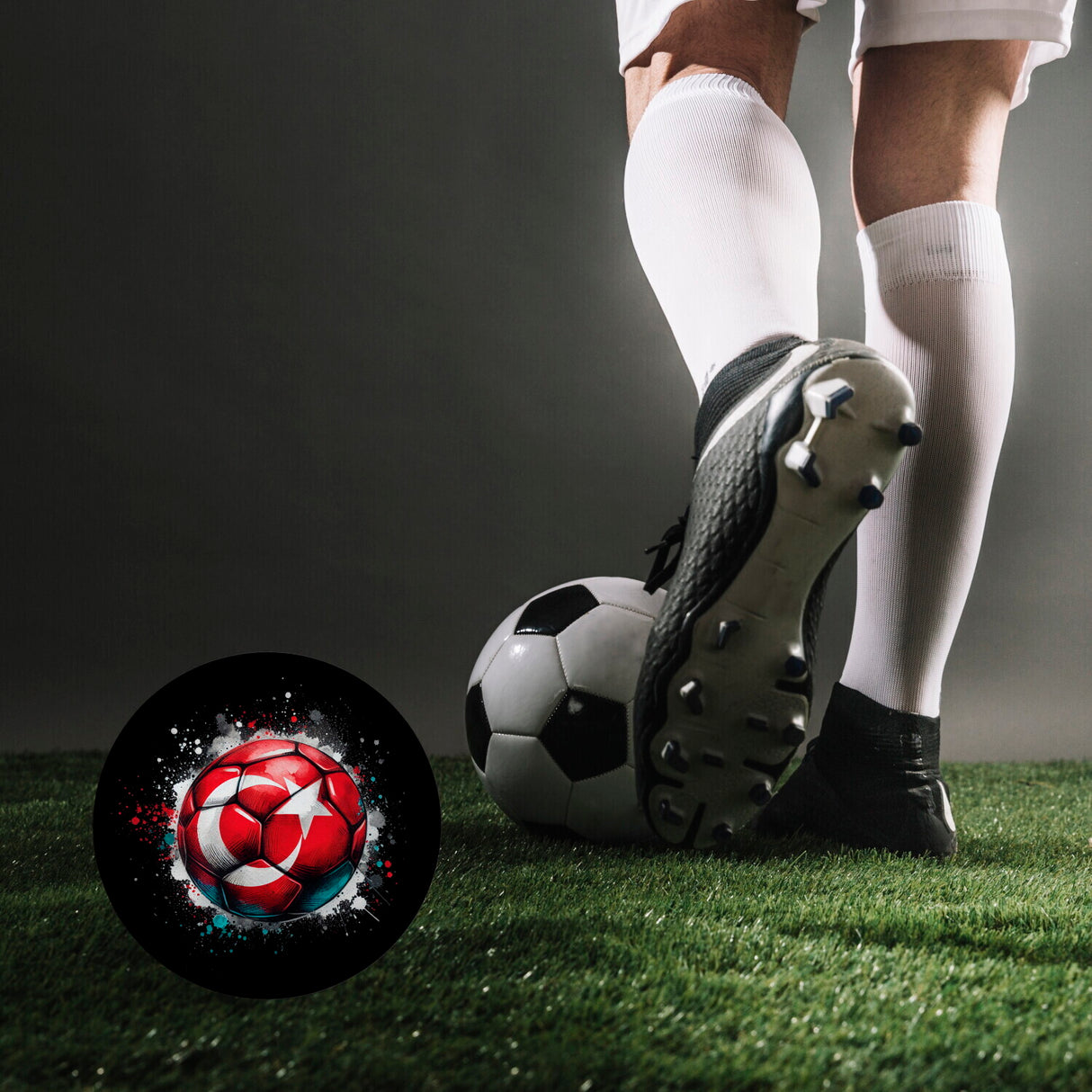 Fußball Türkei Flagge Magnet rund
