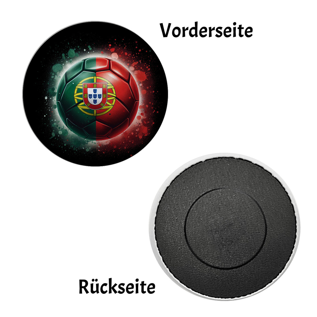 Fußball Portugal Flagge Magnet rund