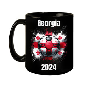 Fußball Georgien Flagge Tasse in Schwarz