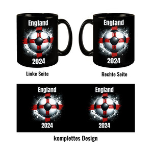 Fußball Englische Flagge Tasse in Schwarz