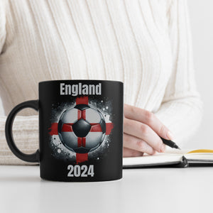 Fußball Englische Flagge Tasse in Schwarz