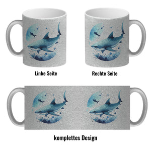 Haifisch im Wasser Kaffeebecher