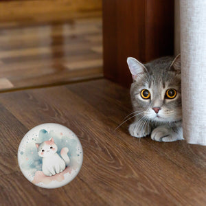 süße Katze Magnet rund