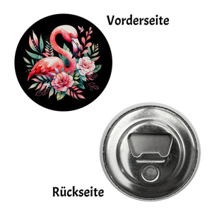 Rosa Flamingo Magnet rund