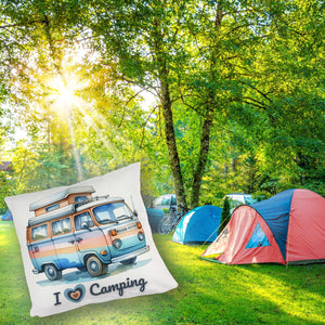 Campervan Kissen mit Spruch I love Camping