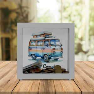 Campervan Spardose mit Spruch I love Camping