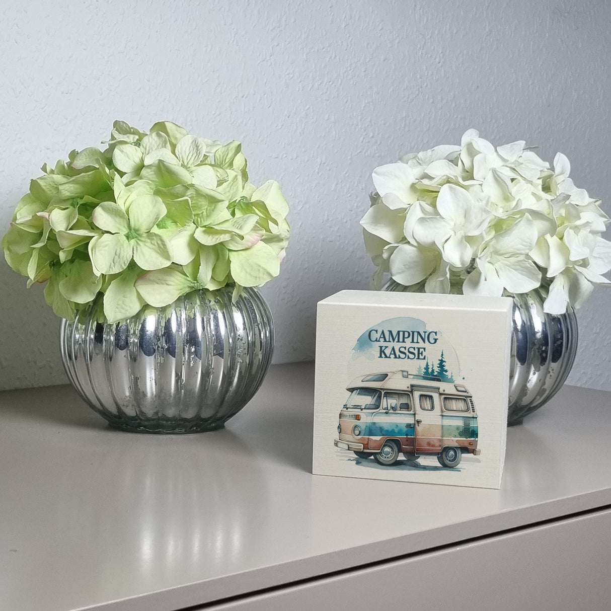 Campingwagen Spardose mit Spruch Campingkasse