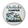 Wohnmobil Magnet rund mit Spruch Glücklicher Camper