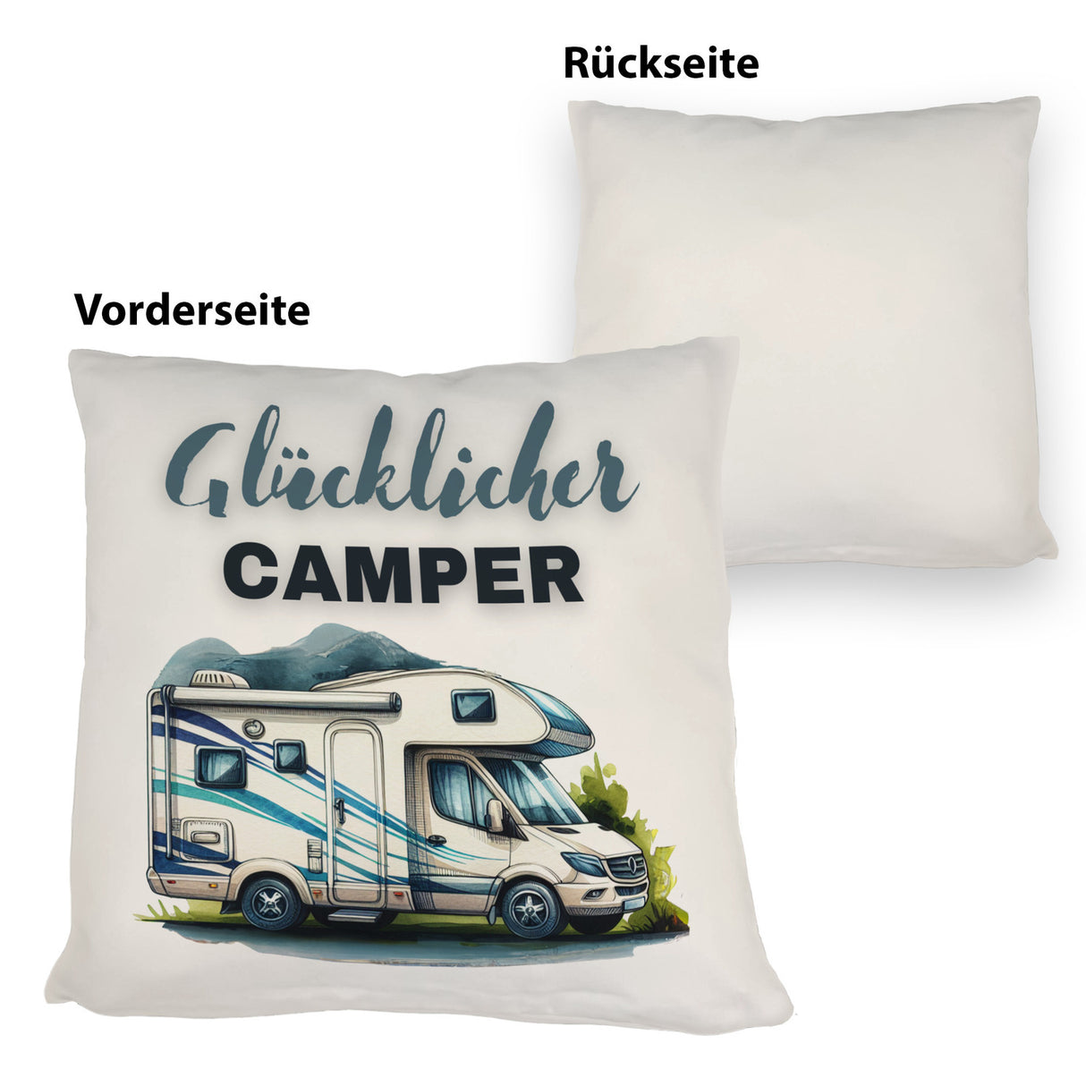 Wohnmobil Kissen mit Spruch Glücklicher Camper