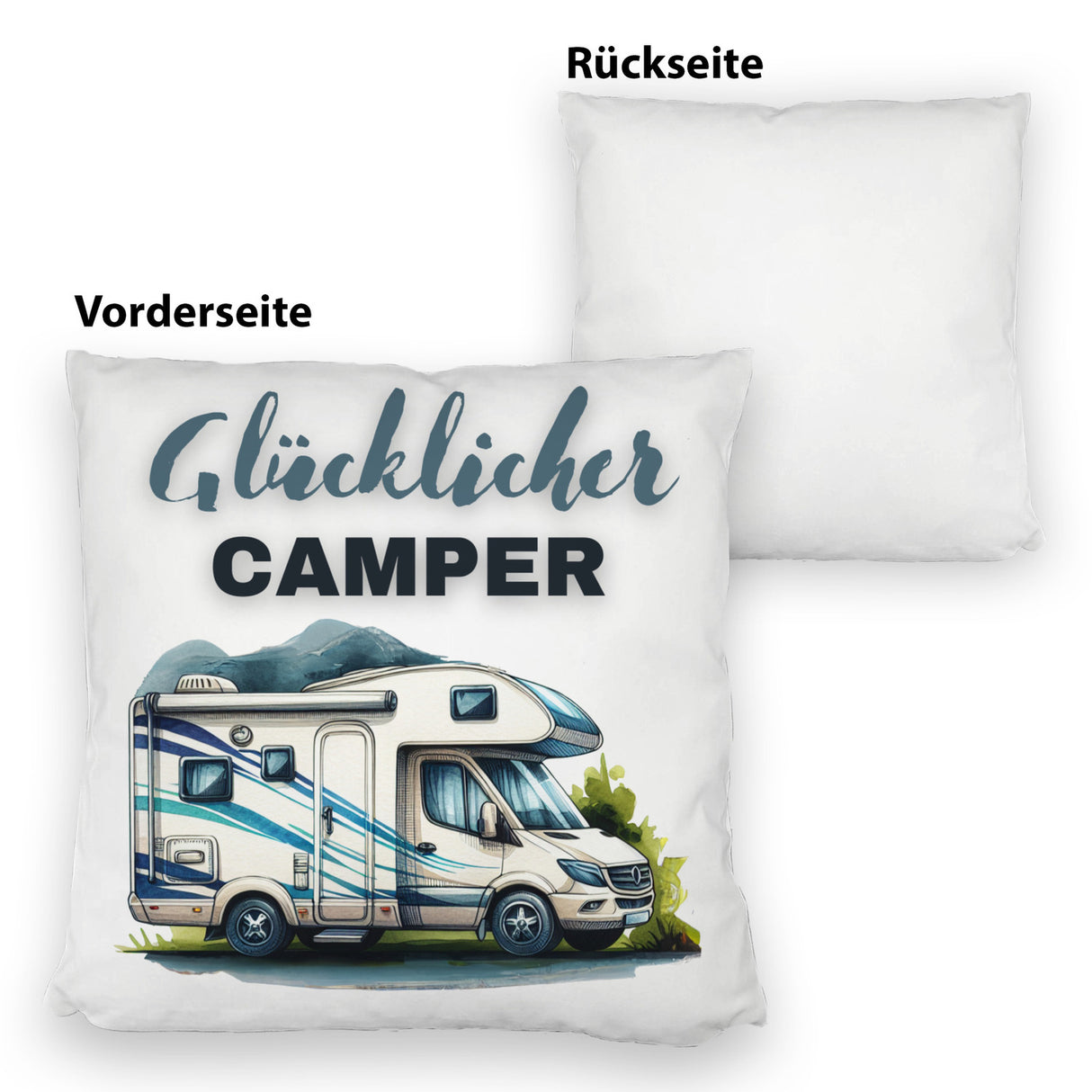 Wohnmobil Kissen mit Spruch Glücklicher Camper
