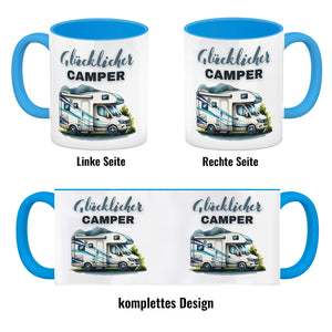 Wohnmobil Kaffeebecher mit Spruch Glücklicher Camper