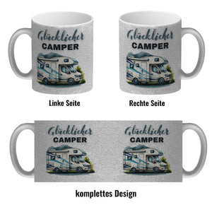 Wohnmobil Kaffeebecher mit Spruch Glücklicher Camper