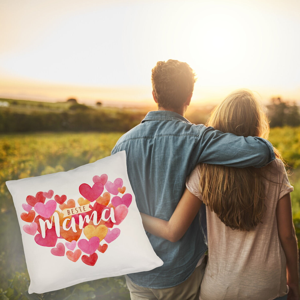 Herzen Kissen mit Spruch Beste Mama