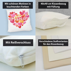 Herzen Kissen mit Spruch Beste Mama